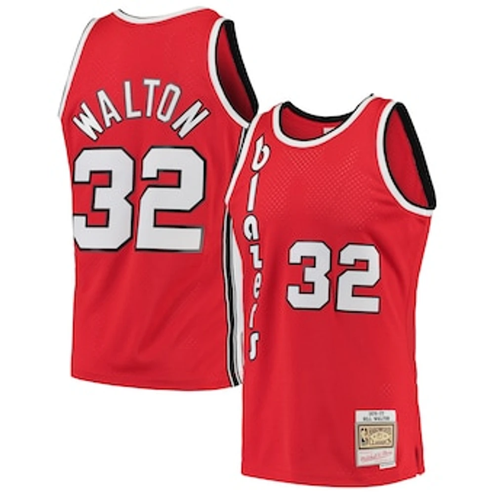 Men's Mitchell & Ness Bill Walton Red Portland Trail Blazers 1976/77 Hardwood Classics Swingman Jersey