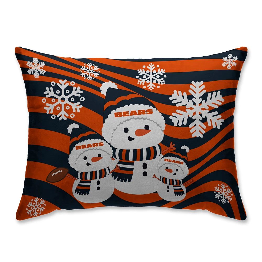 Chicago Bears 20'' x 26'' Holiday Team Snowman Bed Pillow