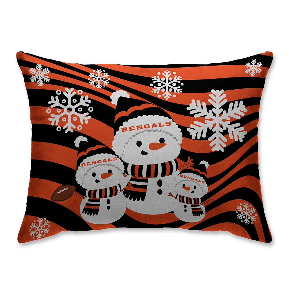 Cincinnati Bengals 20'' x 26'' Holiday Team Snowman Bed Pillow
