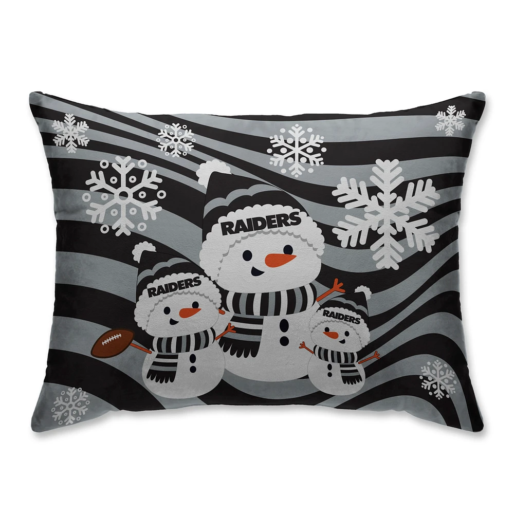 Las Vegas Raiders 20'' x 26'' Holiday Team Snowman Bed Pillow