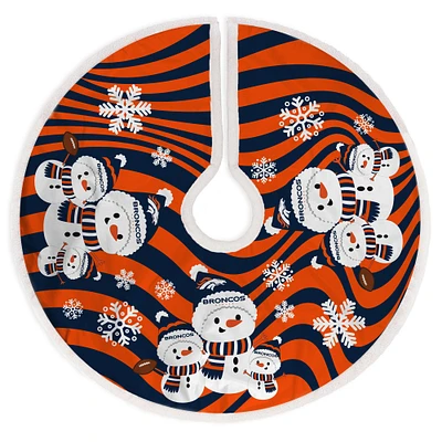 Denver Broncos Snowman Sherpa Christmas Tree Skirt