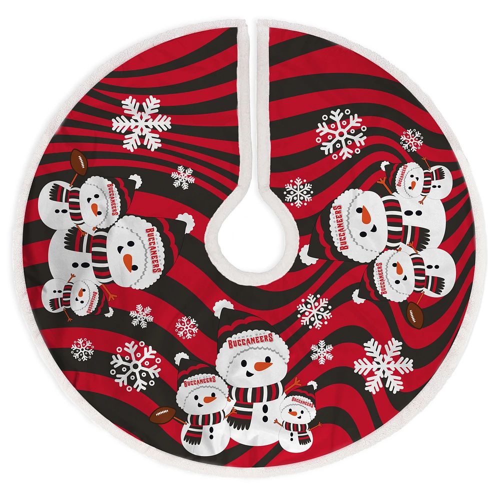 Tampa Bay Buccaneers Snowman Sherpa Christmas Tree Skirt