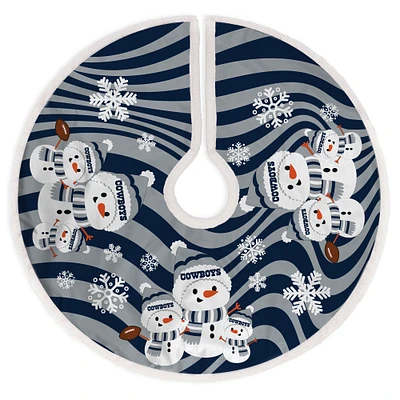 Dallas Cowboys Snowman Sherpa Christmas Tree Skirt