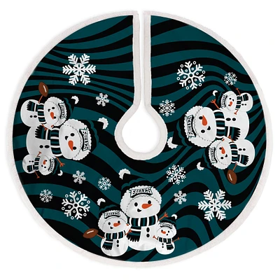 Philadelphia Eagles Snowman Sherpa Christmas Tree Skirt