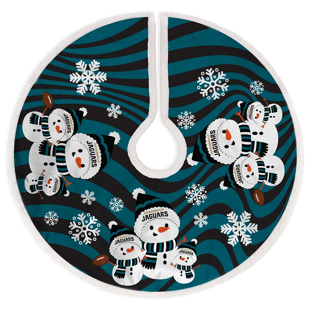Jacksonville Jaguars Snowman Sherpa Christmas Tree Skirt