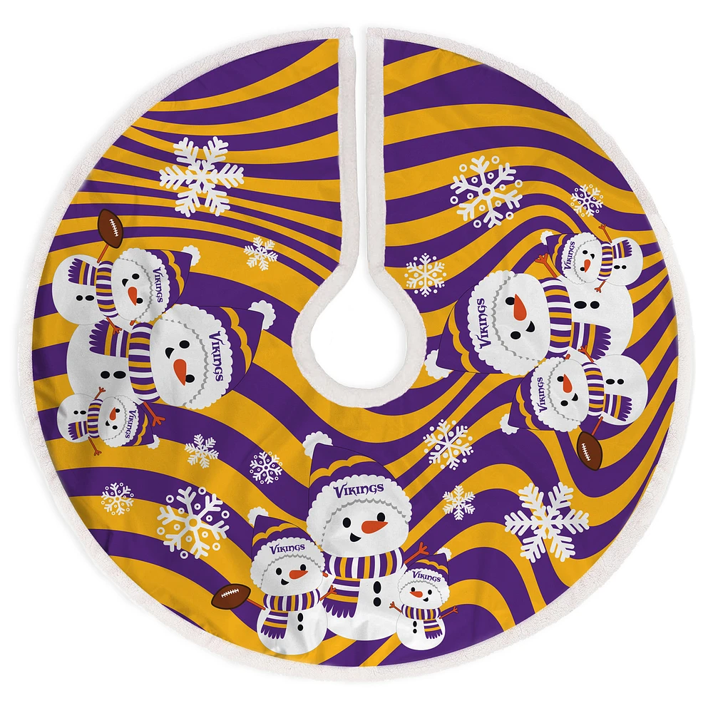 Minnesota Vikings Snowman Sherpa Christmas Tree Skirt
