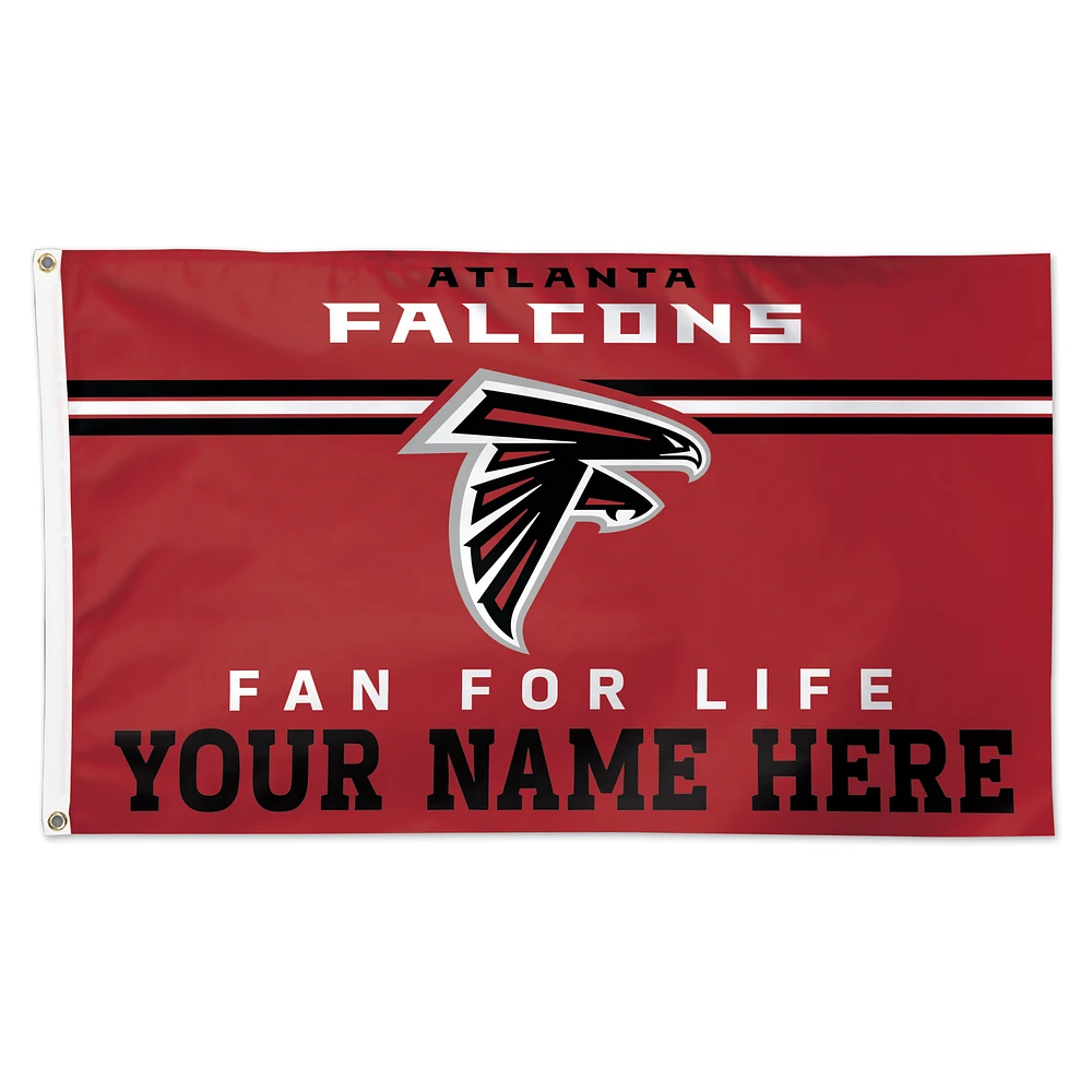 WinCraft Atlanta Falcons 3' x 5' One-Sided Deluxe Personalized Flag