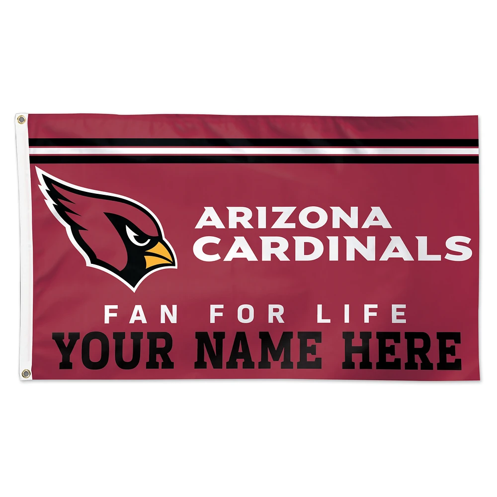 WinCraft Arizona Cardinals 3' x 5' One-Sided Deluxe Personalized Flag