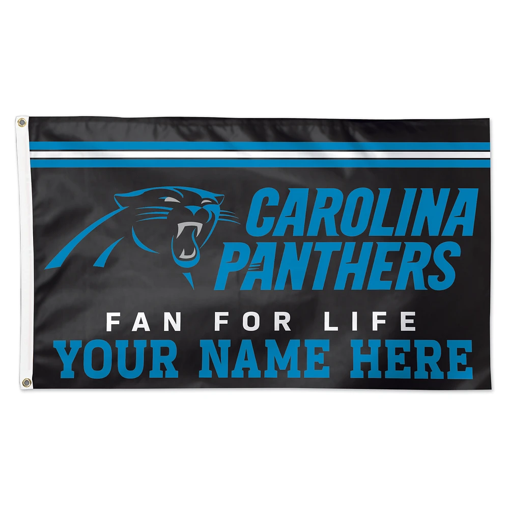 WinCraft Carolina Panthers 3' x 5' One-Sided Deluxe Personalized Flag