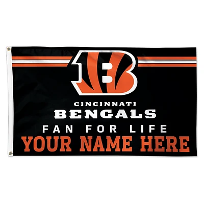WinCraft Cincinnati Bengals 3' x 5' One-Sided Deluxe Personalized Flag