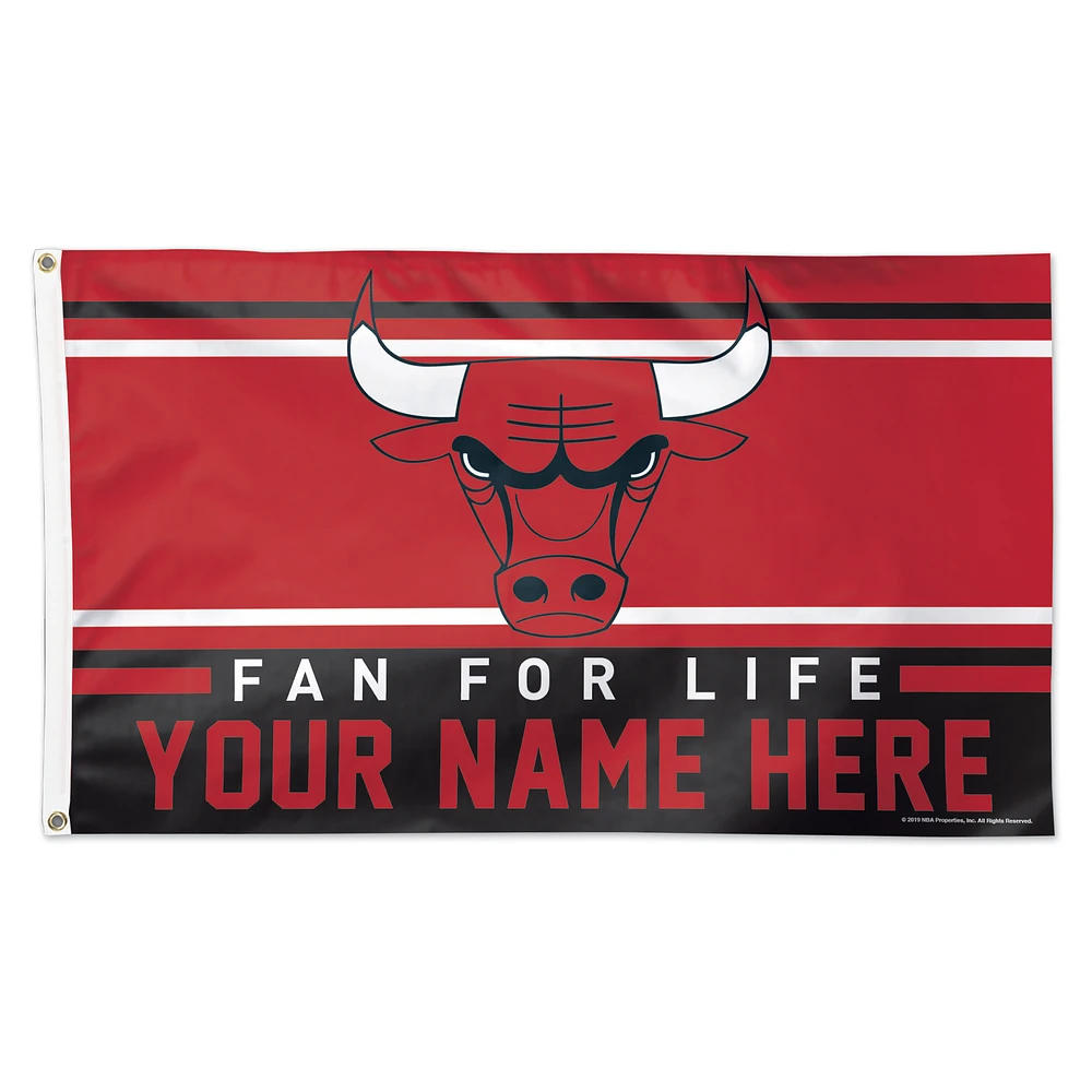 WinCraft Chicago Bulls 3' x 5' One-Sided Deluxe Personalized Flag