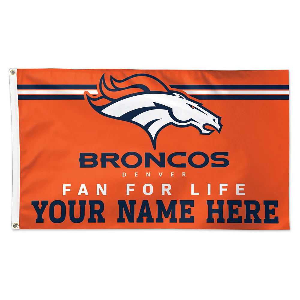 WinCraft Denver Broncos 3' x 5' One-Sided Deluxe Personalized Flag