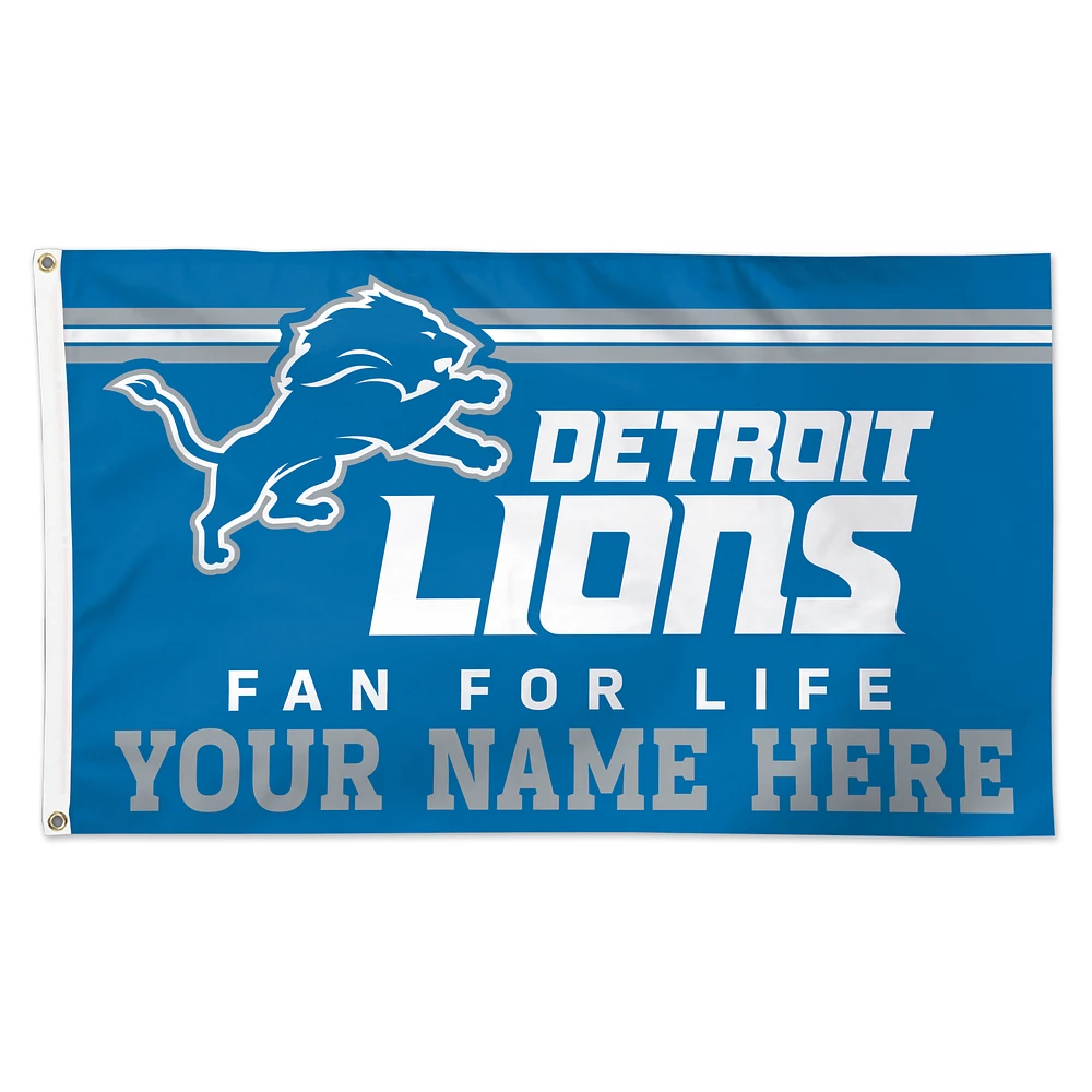 WinCraft Detroit Lions 3' x 5' One-Sided Deluxe Personalized Flag