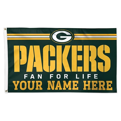 WinCraft Green Bay Packers 3' x 5' One-Sided Deluxe Personalized Flag