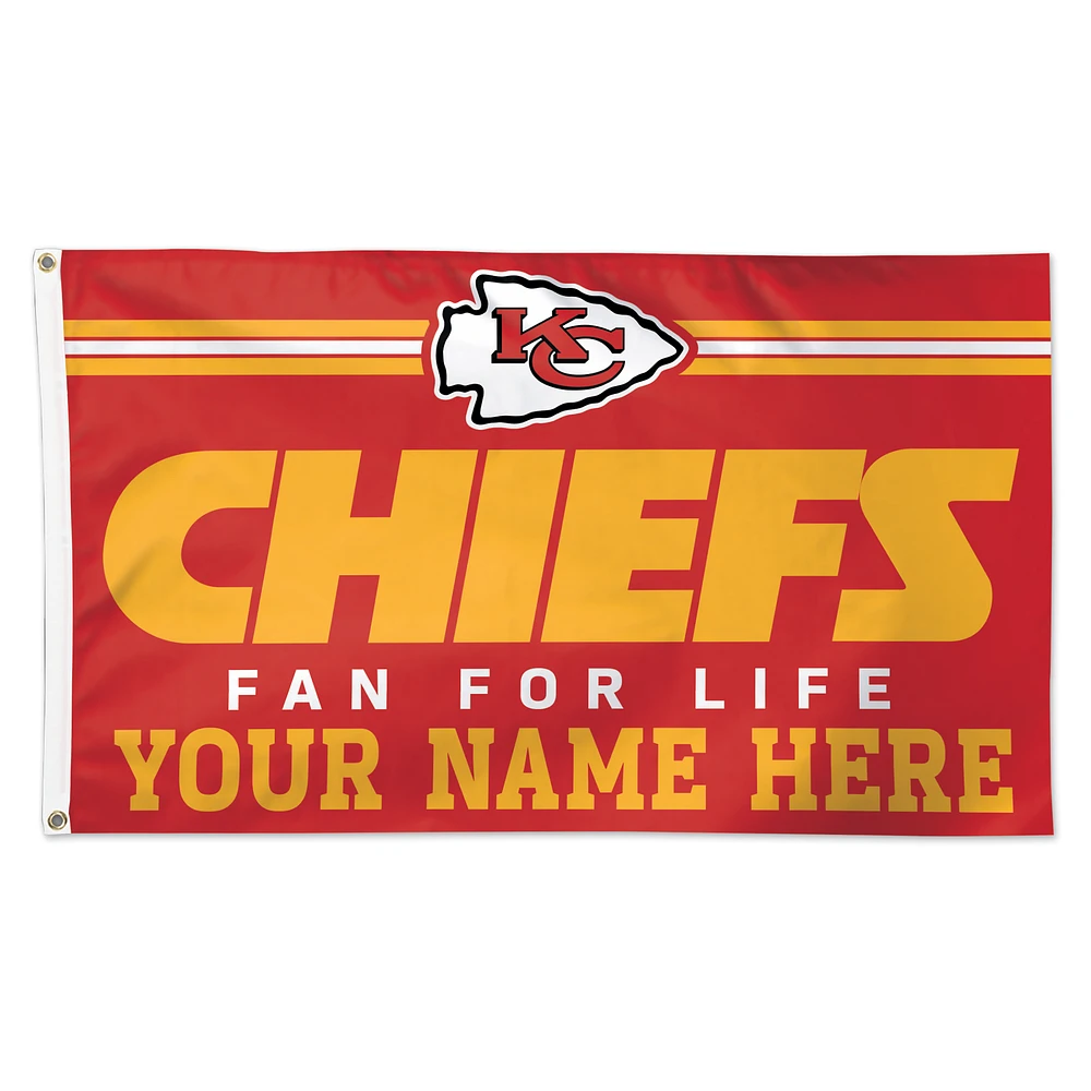 WinCraft Kansas City Chiefs 3' x 5' One-Sided Deluxe Personalized Flag