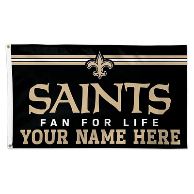 WinCraft New Orleans Saints 3' x 5' One-Sided Deluxe Personalized Flag