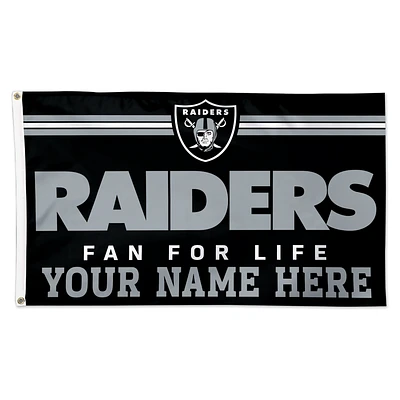 WinCraft Las Vegas Raiders 3' x 5' One-Sided Deluxe Personalized Flag