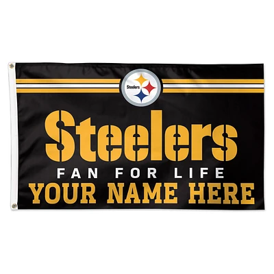 WinCraft Pittsburgh Steelers 3' x 5' One-Sided Deluxe Personalized Flag