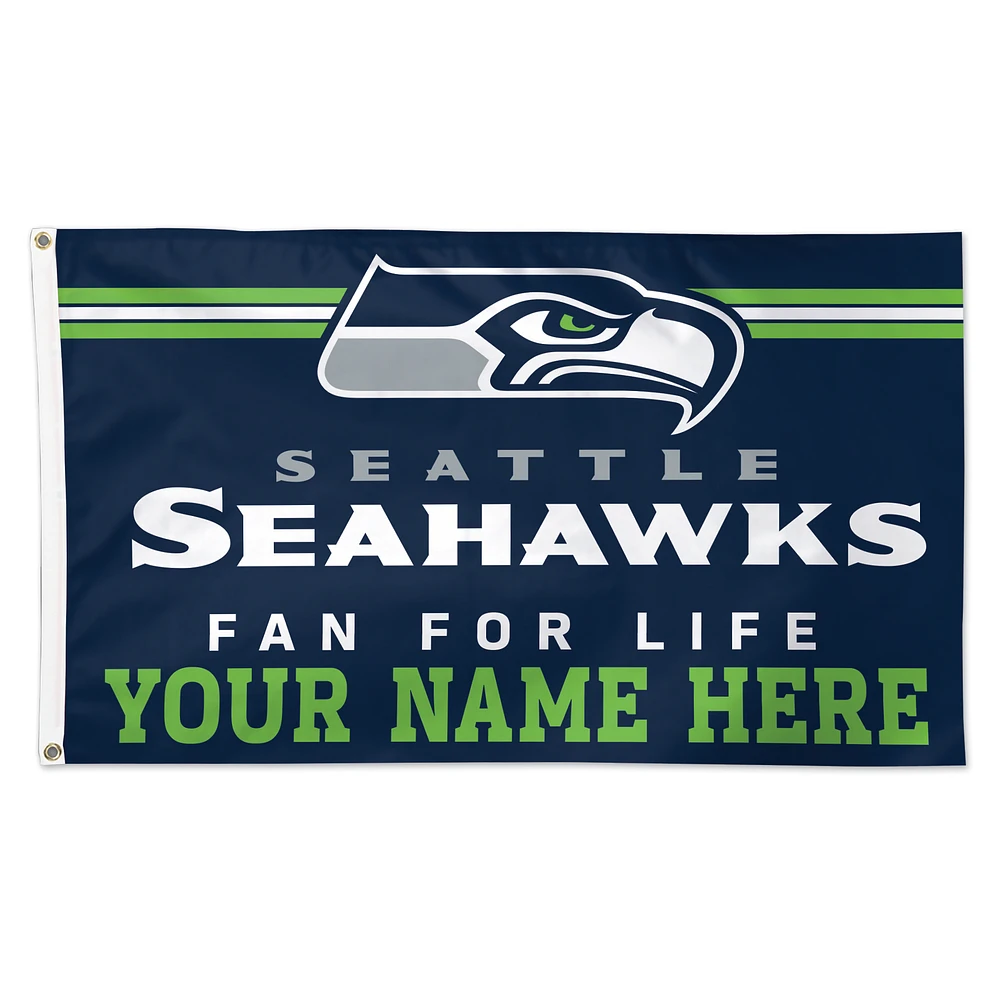 WinCraft Seattle Seahawks 3' x 5' One-Sided Deluxe Personalized Flag