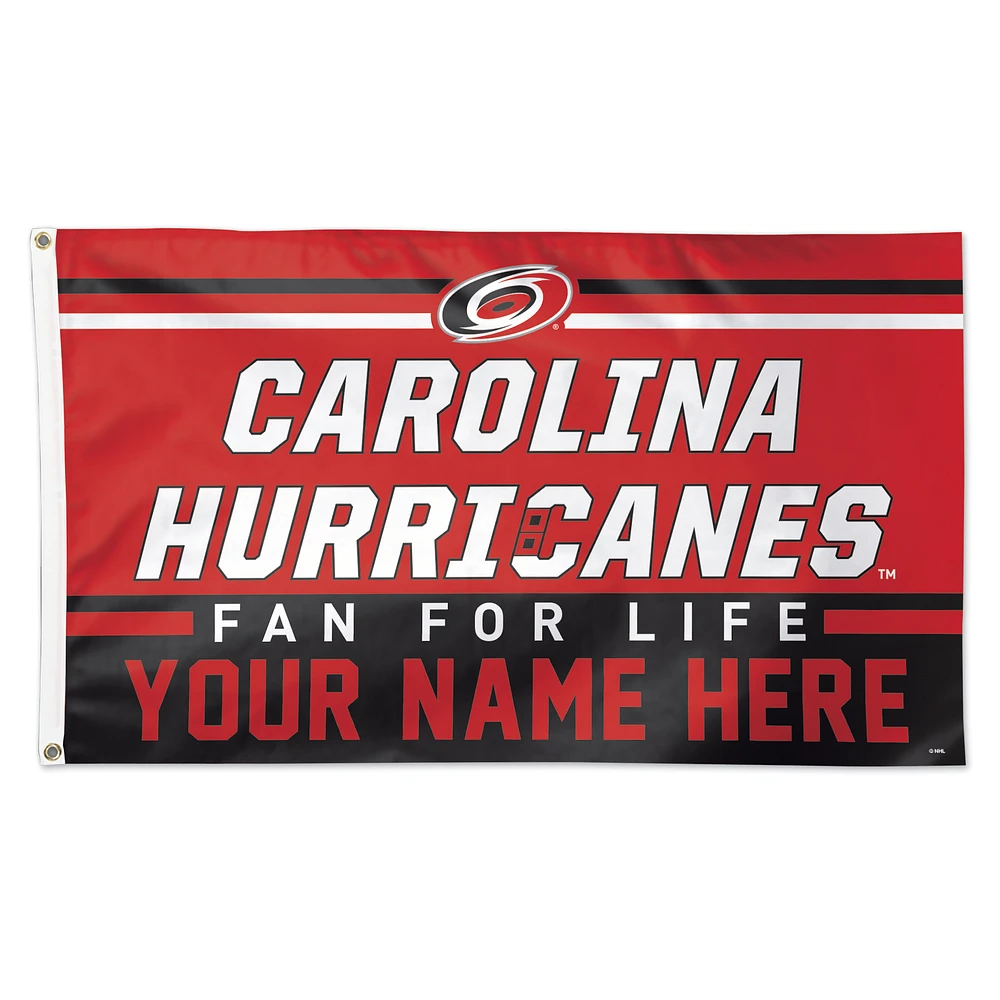 WinCraft Carolina Hurricanes 3' x 5' One-Sided Deluxe Personalized Flag