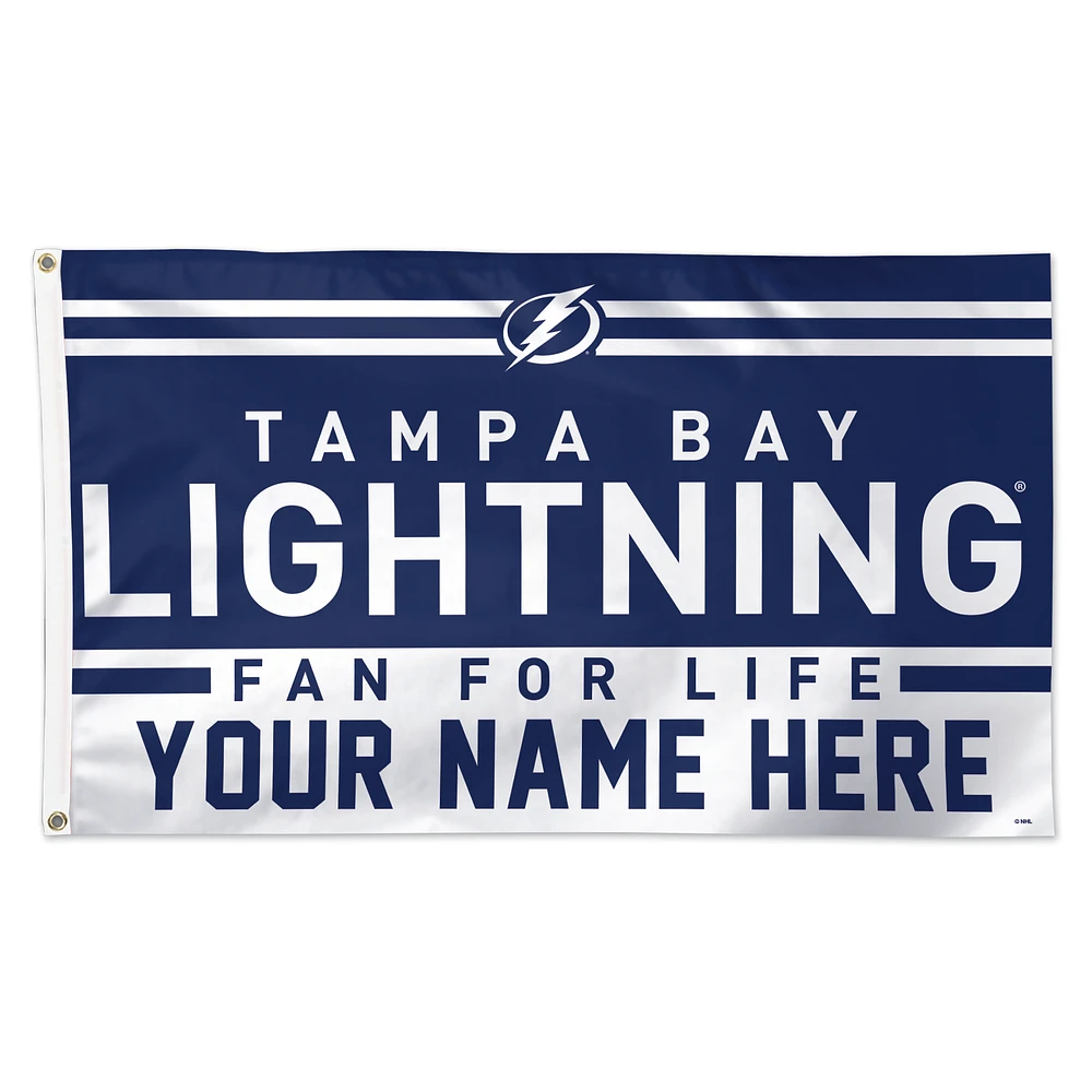 WinCraft Tampa Bay Lightning 3' x 5' One-Sided Deluxe Personalized Flag