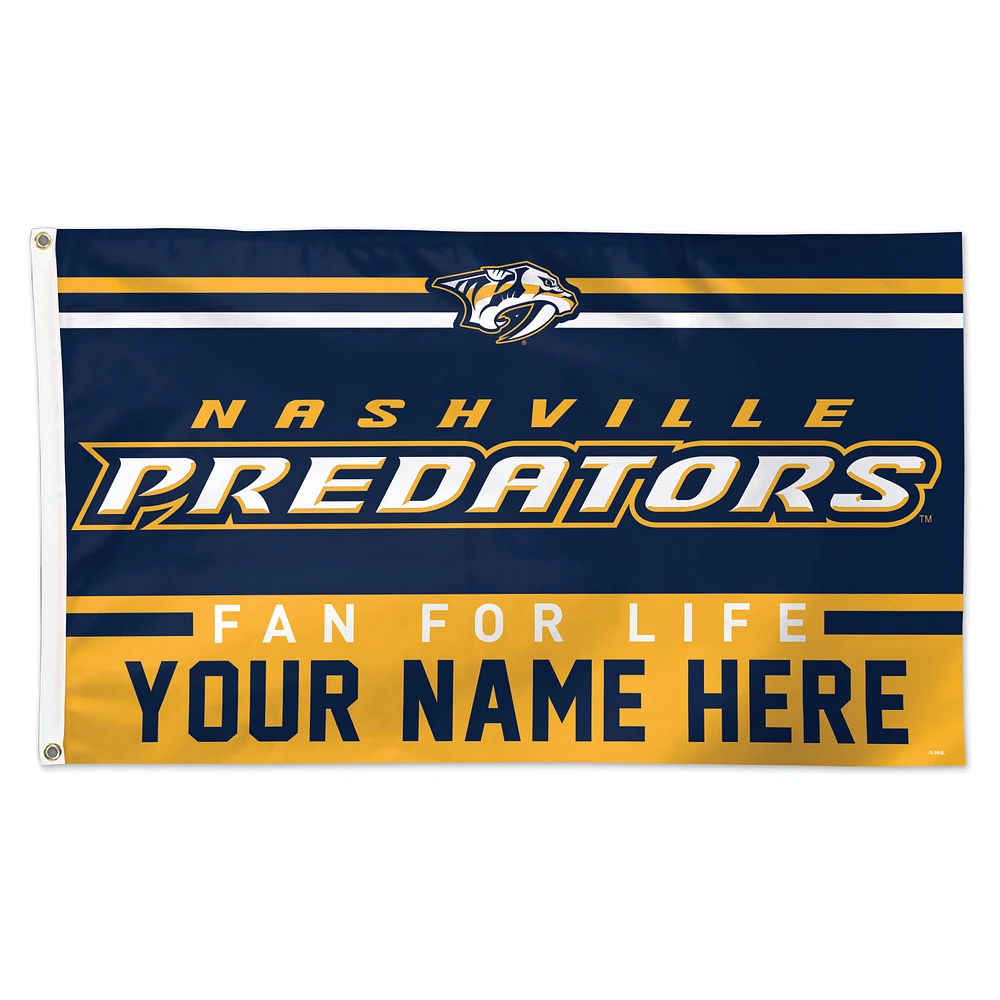 WinCraft Nashville Predators 3' x 5' One-Sided Deluxe Personalized Flag