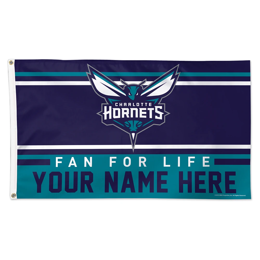 WinCraft Charlotte Hornets 3' x 5' One-Sided Deluxe Personalized Flag