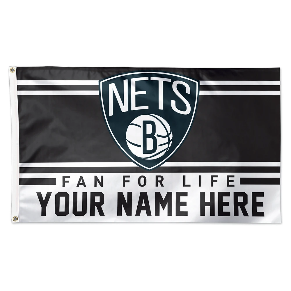 WinCraft Brooklyn Nets 3' x 5' One-Sided Deluxe Personalized Flag