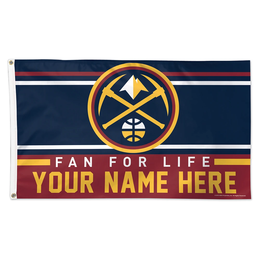 WinCraft Denver Nuggets 3' x 5' One-Sided Deluxe Personalized Flag