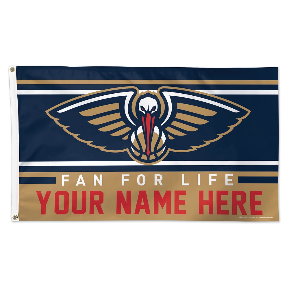 WinCraft New Orleans Pelicans 3' x 5' One-Sided Deluxe Personalized Flag