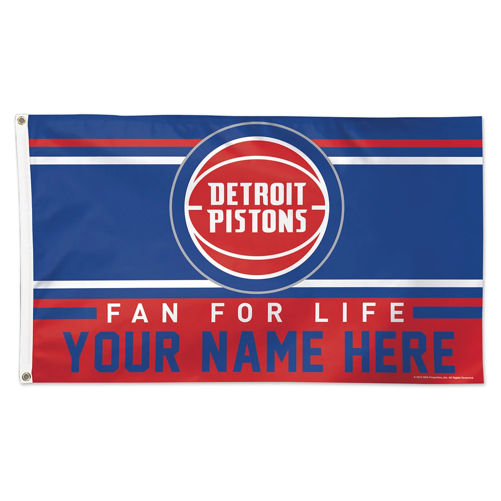WinCraft Detroit Pistons 3' x 5' One-Sided Deluxe Personalized Flag