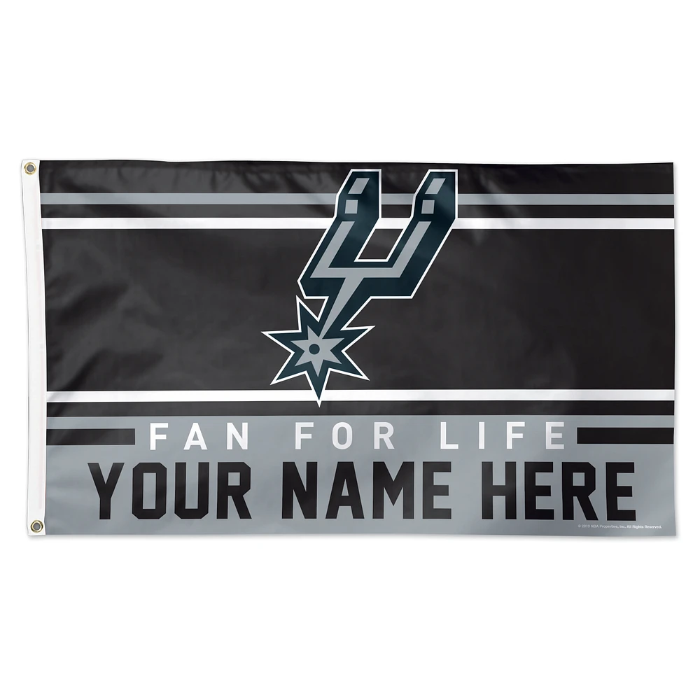 WinCraft San Antonio Spurs 3' x 5' One-Sided Deluxe Personalized Flag