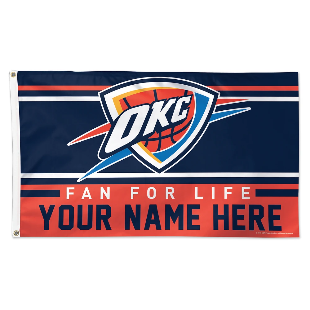 WinCraft Oklahoma City Thunder 3' x 5' One-Sided Deluxe Personalized Flag