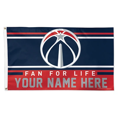 WinCraft Washington Wizards 3' x 5' One-Sided Deluxe Personalized Flag