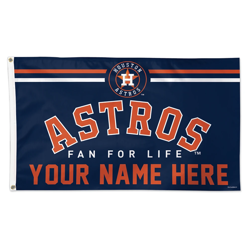 WinCraft Houston Astros 3' x 5' One-Sided Deluxe Personalized Flag