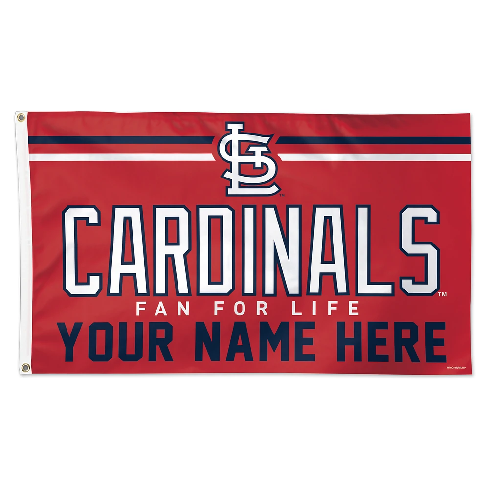 WinCraft St. Louis Cardinals 3' x 5' One-Sided Deluxe Personalized Flag