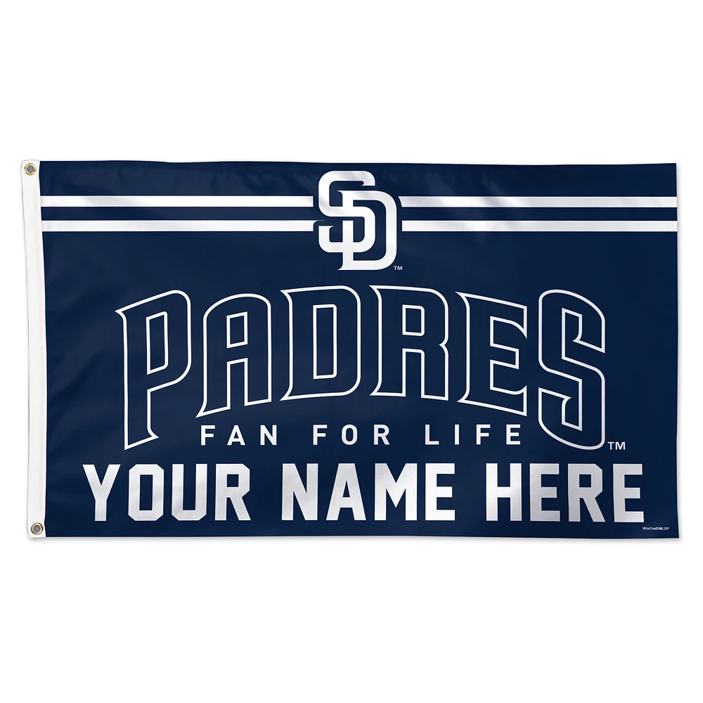 WinCraft San Diego Padres 3' x 5' One-Sided Deluxe Personalized Flag