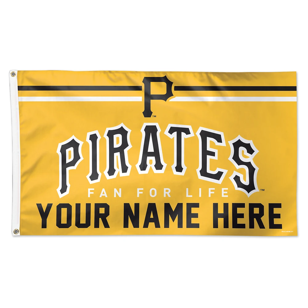 WinCraft Pittsburgh Pirates 3' x 5' One-Sided Deluxe Personalized Flag