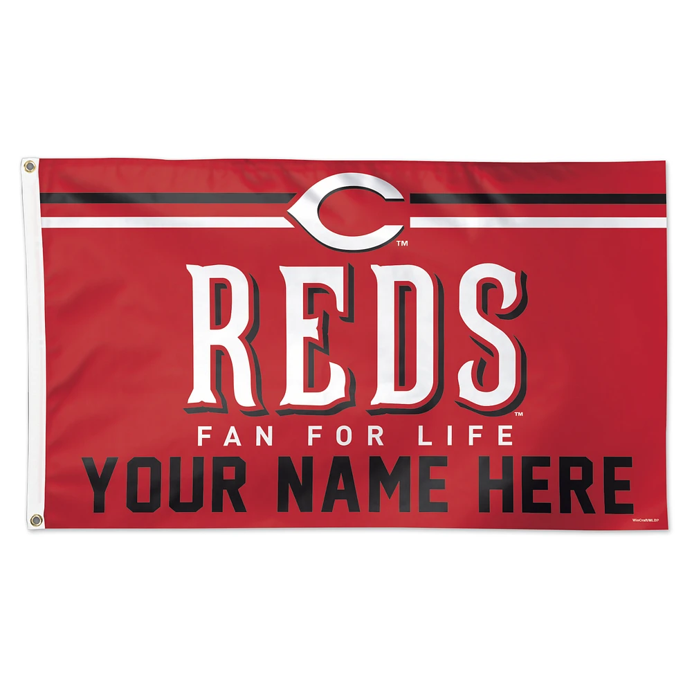 WinCraft Cincinnati Reds 3' x 5' One-Sided Deluxe Personalized Flag