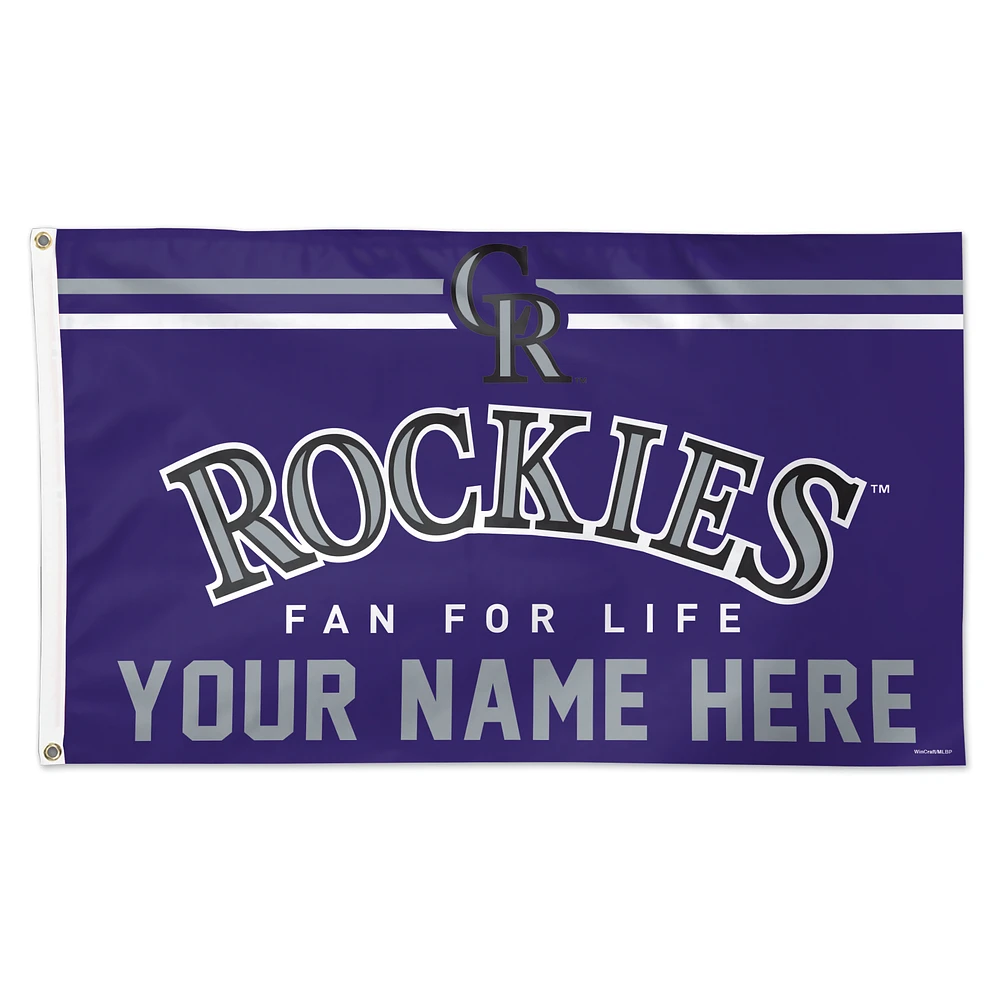 WinCraft Colorado Rockies 3' x 5' One-Sided Deluxe Personalized Flag