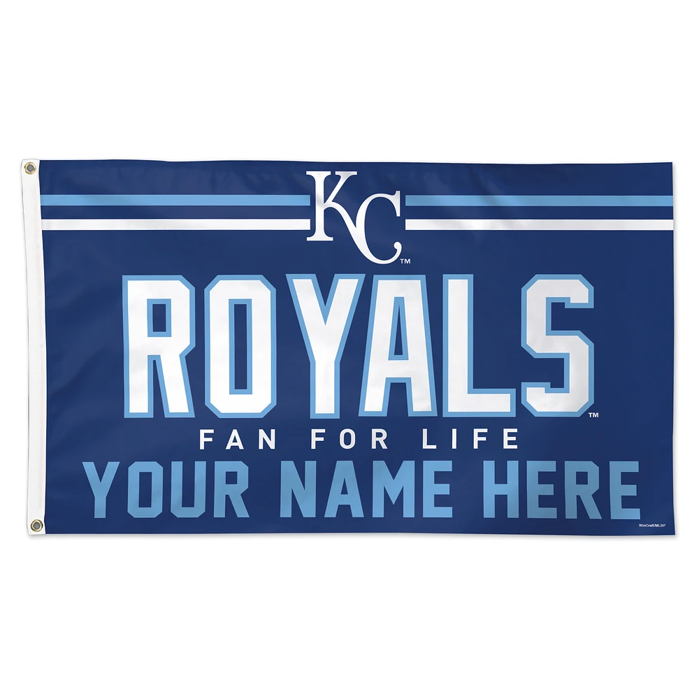 WinCraft Kansas City Royals 3' x 5' One-Sided Deluxe Personalized Flag