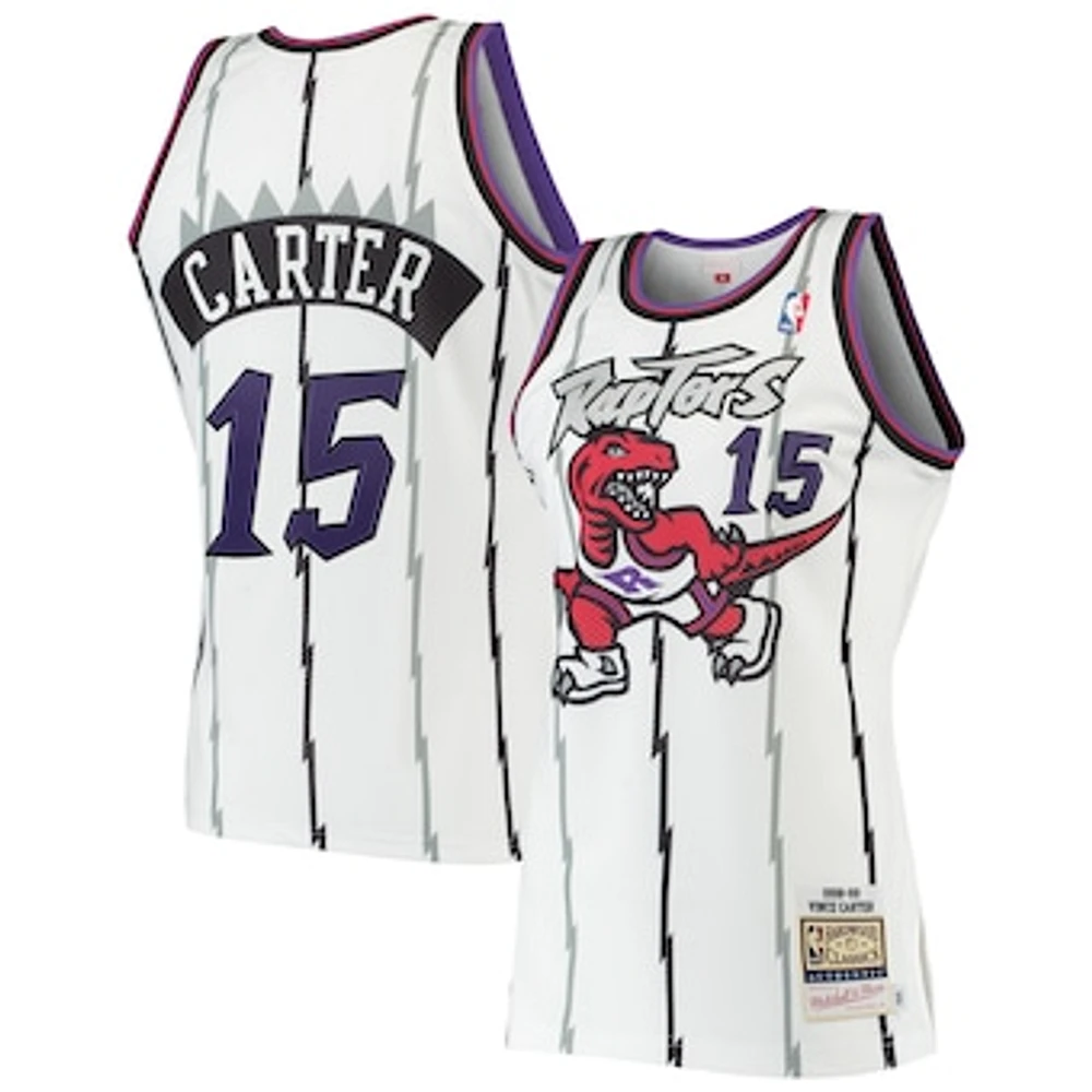 Men's Mitchell & Ness Vince Carter White Toronto Raptors 1998/99 Hardwood Classics Authentic Jersey