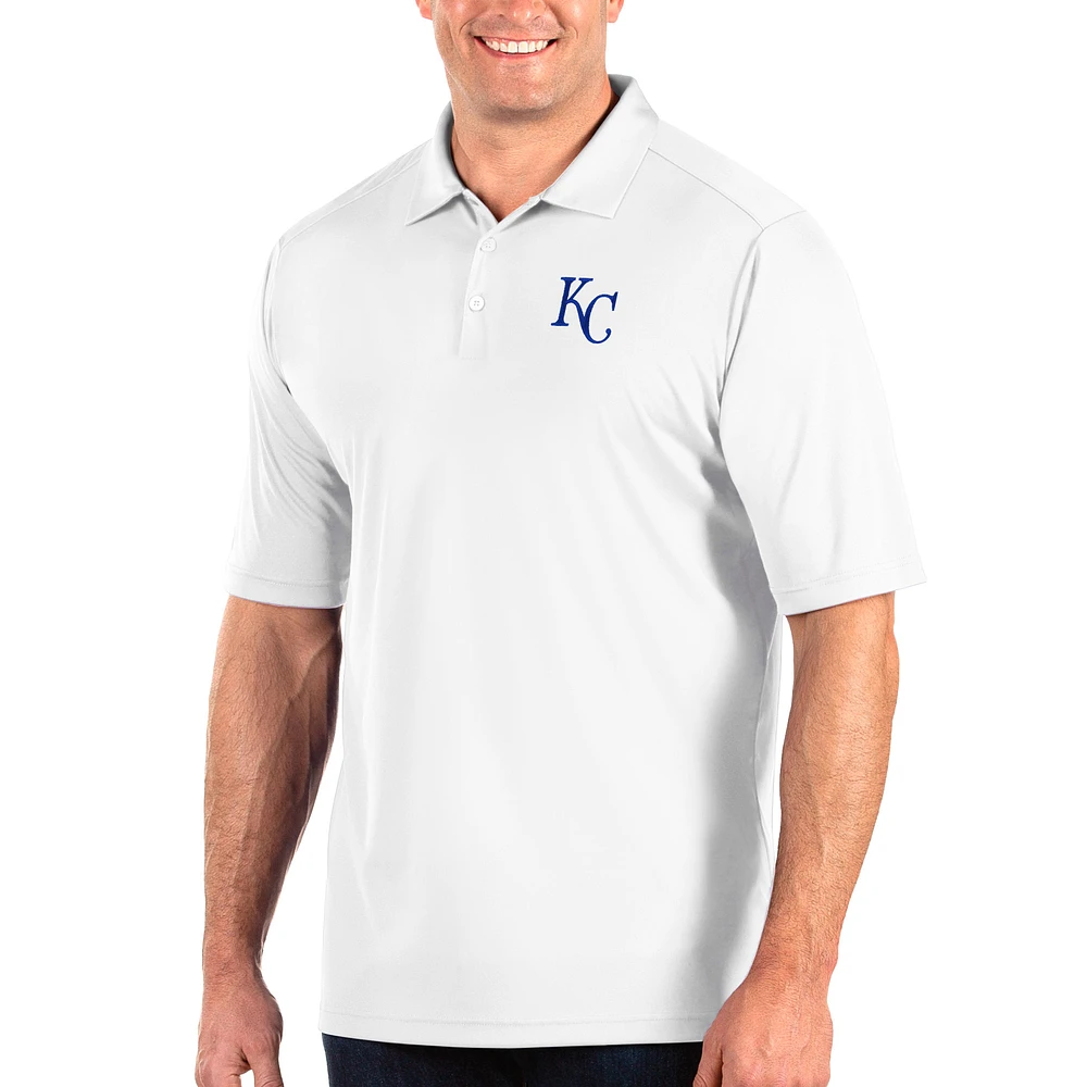 Men's Antigua White Kansas City Royals Big & Tall Tribute Polo