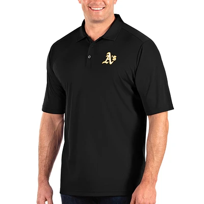 Men's Antigua Black Athletics Big & Tall Tribute Polo