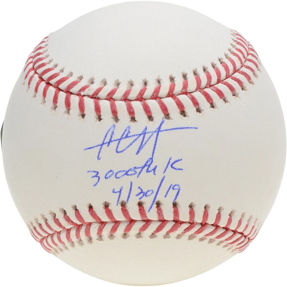 CC Sabathia New York Yankees Autographed Baseball with "3000th K 4/30/19" Inscription