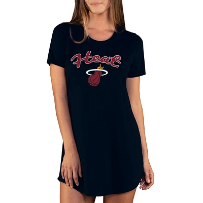 Women's Concepts Sport Black Miami Heat Marathon Knit Nightshirt