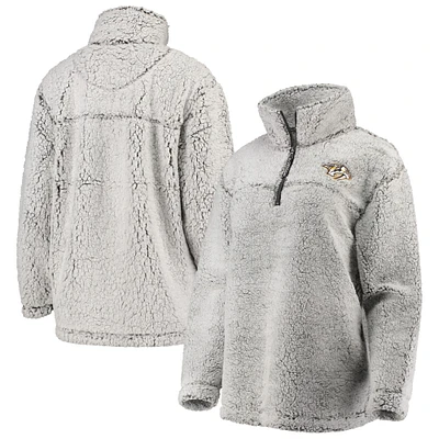 Women's G-III 4Her by Carl Banks Gray Nashville Predators Sherpa Quarter-Zip Pullover Jacket