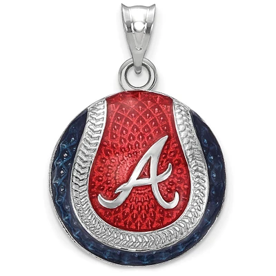 Women's Atlanta Braves Sterling Silver Enameled Baseball Pendant