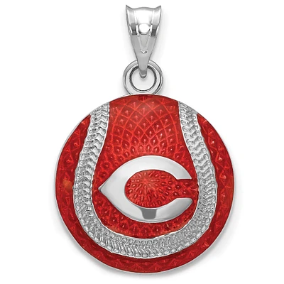 Women's Cincinnati Reds Sterling Silver Enameled Baseball Pendant