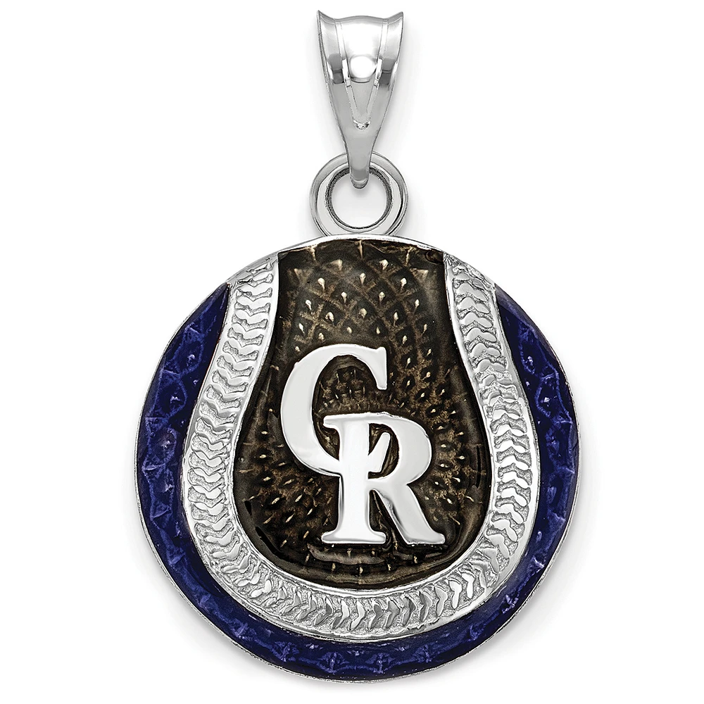 Women's Colorado Rockies Sterling Silver Enameled Baseball Pendant